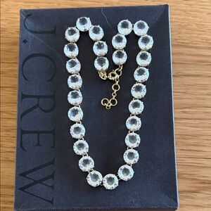 J. Crew Gold Necklace with Clear Crystals